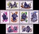 Rwanda 1970 - Fauna, gorile, serie neuzata