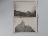 Lot 2 fotografii cu varfuri montane din Romania, alb-negru, 14x9cm