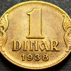 Moneda istorica 1 DINAR - YUGOSLAVIA, anul 1938 *cod 691 B = excelenta