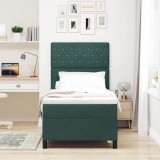 Cumpara ieftin Pat cu arc LED cu saltea Verde inchis 90 x 200 cm Catifea