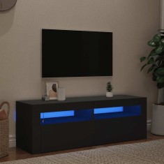 vidaXL Comodă TV cu lumini LED, negru, 120x35x40 cm
