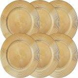 Farfurie suport Gold, plastic 33 cm, 6 buc