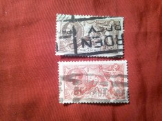 Serie mica Marea Britanie 1918 Rege George V si Britania 2 valori stampilate : 2/6 si 5 sh