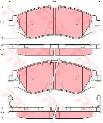 Set placute frana,frana disc DAEWOO NUBIRA Limuzina (KLAJ) (1997 - 2016) TRW GDB3216