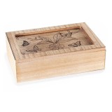 Cumpara ieftin Cutie pliculete ceai lemn natur negru 24 x 16 x 7 H