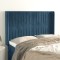vidaXL Tăblie pat cu urechi albastru &icirc;nchis 147x16x118/128 cm catifea 3119870