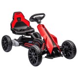 HOMCOM Kart mașină electrică pentru copii 12V, 3-8 ani, viteză 3-5 km/h și centură de siguranță, 100x58x58,5cm, roșu | Aosom Romania