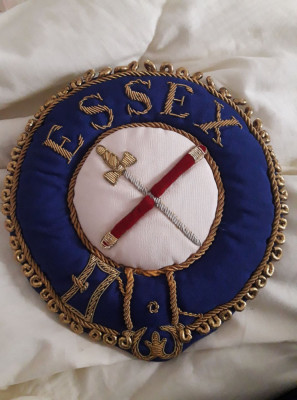 ESSEX MARE PROVINCIALĂ Masonic Marii Loji Unite din Anglia,tesatura AUR/ARGINT foto