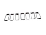 Ornament grila radiator Jeep Compass, 06.2017-, Fata, cromat; complet - 7 buc, Aftermarket