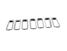 Ornament grila radiator Jeep Compass, 06.2017-, Fata, cromat; complet - 7 buc, Aftermarket