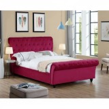 Pat Silver 160x200 cm Tapitat Catifea Magenta Somiera Inclusa (cod AF 3409)