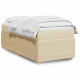 Cumpara ieftin Pat box spring cu saltea, crem, 80x200 cm, textil