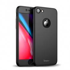 Husa iPhone 7 - iPaky protectie 360 Grade Neagra + Folie Sticla foto