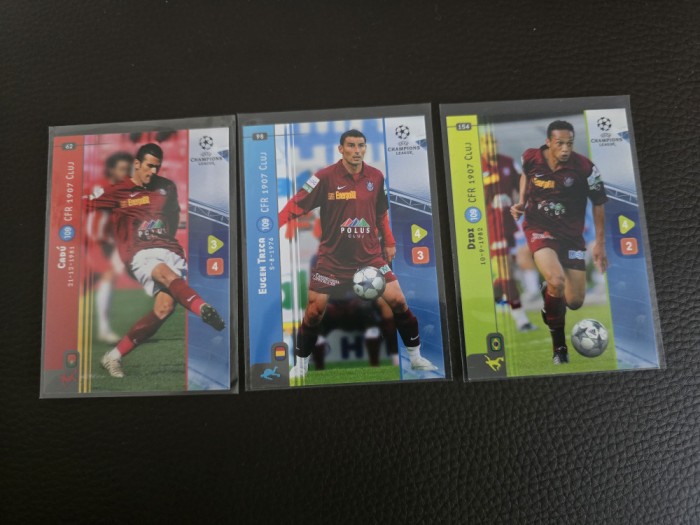 Set 3 cartonase CFR Cluj Panini Champions League 2008-2009