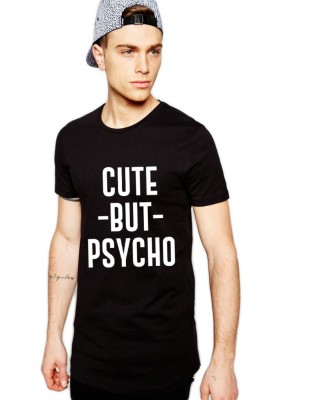 Tricou negru barbati - Cute but PSYCHO - L foto