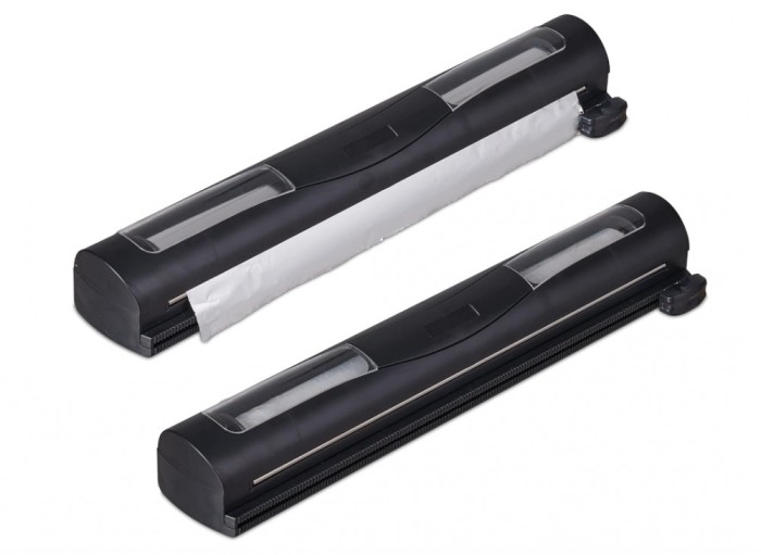 Set 2 dispensere de folie de aluminiu si alimentara Relaxdays, negru, 5 x 37 x 8 cm - SECOND