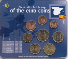 Spania Set 8B - 1, 2, 5, 10, 20, 50 euro cent, 1, 2 euro 2001 - UNC !!! foto