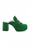 Kennel &amp; Schmenger papuci din piele Ira femei, culoarea verde, cu toc drept, 91-44530
