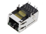 Soclu RJ45 Ecranat cu LED 8p8c THT