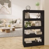 VidaXL Bibliotecă/Separator cameră, negru, 80x30x135 cm, PAL