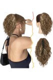 Extensie de coadă de cal scurtă 30 cm cu clește, coadă de cal ondulată, extensie de păr multi-strat din fibră sintetică cu clește, păr fals pentru fem