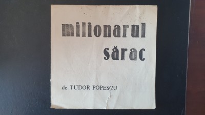 Program Teatrul Tineretului Piatra Neamt, Milionarul sarac, stagiunea 1985-86 foto