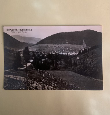 Carte poștală C&amp;acirc;mpulung Moldovenesc-Vedere spre Runcu RPR foto