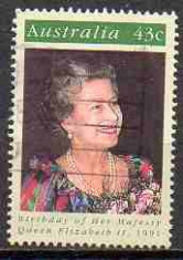 Australia 1991, Aniversari - Regina Elisabeta a II-a, stampilat foto