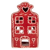 Cumpara ieftin Candela Casuta Craciun ceramica alba rosie 8x7x13 cm
