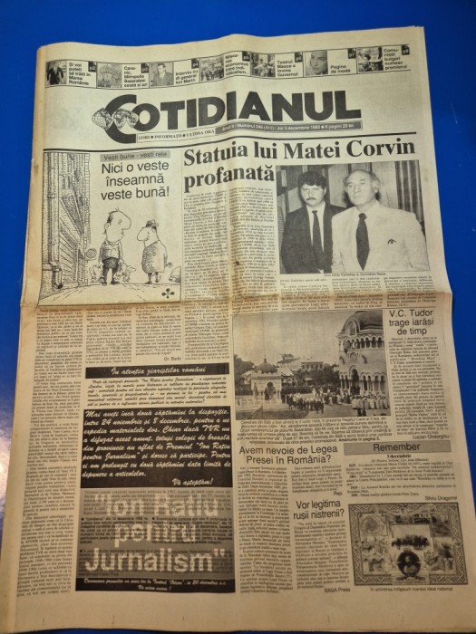ziarul cotidianul 3 decembrie 1992