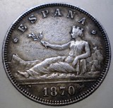 F.477 SPANIA 2 PESETAS 1870 DE M 18-75 ARGINT