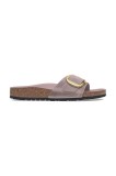 Birkenstock papuci de piele Madrid Big Buckle femei, culoarea violet, 1029300