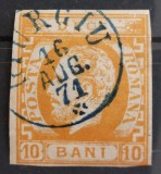 Romania 1871 - Carol l cu Barba 10 bani,Lp.31