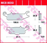 Set placute frana spate stanga TRW MCB803SI - ATV Yamaha YFM Grizzly (09-11) 550cc - YFM Grizzly (07-13) 700cc
