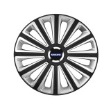 Set 4 capace roti Silver/black cu inel cromat Trend R16 Compatibil Cu Volvo Trend Silver-Black