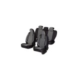 Set Huse Scaune Auto Luxury Negru Textil Piele Ecologica Universale Compatibile Airbag Protectie Rezistenta Uzura