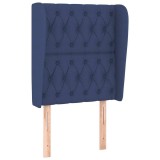 Cumpara ieftin Tablie de pat cu aripioare, albastru, 83x23x118/128 cm, textil