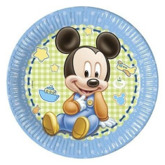 Farfurii Mickey Mouse Baby din carton 23cm set 8 buc foto