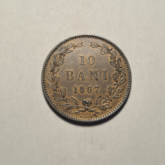 10 Bani 1867 Heaton UNC superb Piesa de Colectie