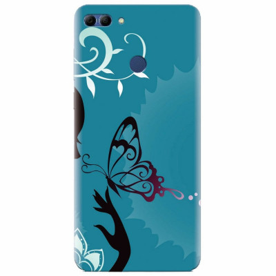 Husa silicon pentru Huawei Y9 2018, Blue Butterfly foto