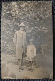 Fotografie, Barbat cu fiica (Petre si Ofelia Mihailescu), pe soseaua Kisselef, Bucuresti 1929