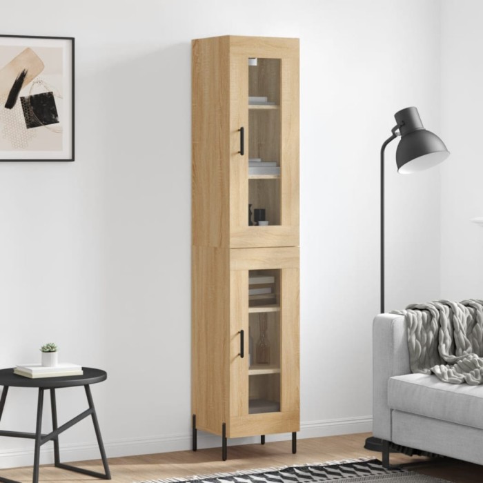 vidaXL Dulap &icirc;nalt, stejar sonoma, 34,5x34x180 cm, lemn prelucrat
