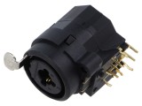 Conector NEUTRIK Jack 6,3mm la XLR soclu mamă unghi 90&deg; NCJ10FI-H THT 3A