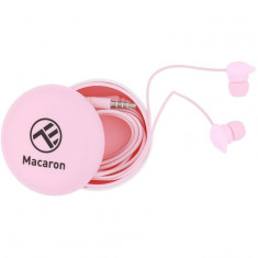 Casti in-ear Macaron Tellur, Cu fir 1.2m, Jack 3.5 mm, Microfon, Roz foto