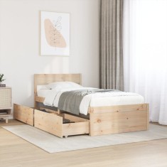 vidaXL Cadru de pat fără saltea, 90x200 cm, lemn masiv pin 846792