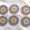 Suport pahare cu floarea vietii in culori vii, set suport pahare 41875