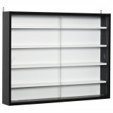 HOMCOM Vitrina Moderna pentru Colectionare 5 Etajere, Panou Suport de obiecte cu Etajere Reglabile, 80x9.5x60cm, Negru si Alb | Aosom Romania