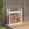 Rastel pentru lemne de foc, alb, 110x35x108,5 cm lemn masiv pin GartenMobel Dekor, vidaXL