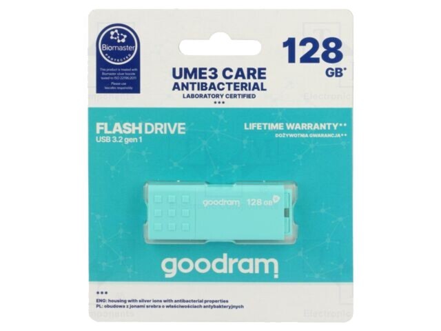 GOODRAM Pendrive USB 3.2 128GB Menta, R: 60MB/s, W: 20MB/s, USB A