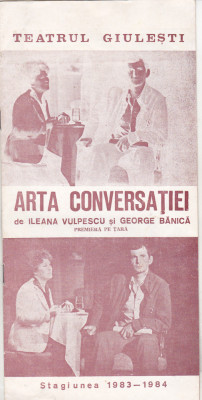 bnk rev Program Teatrul Giulesti - Arta Conversatiei - 1983-1984 foto